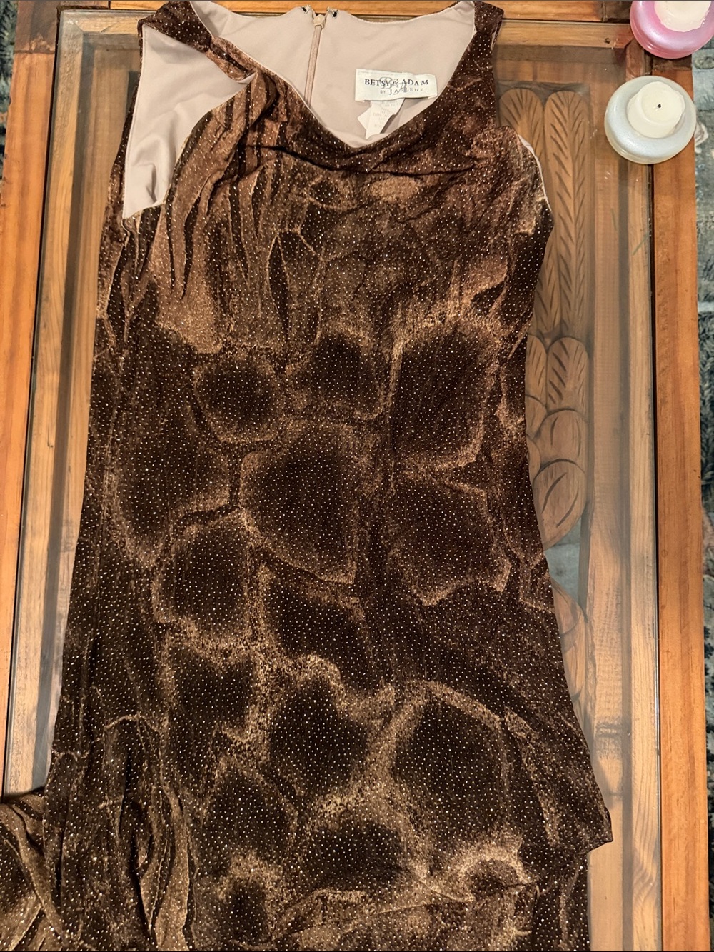 Brown Velvet Sleeveless Maxi Dress